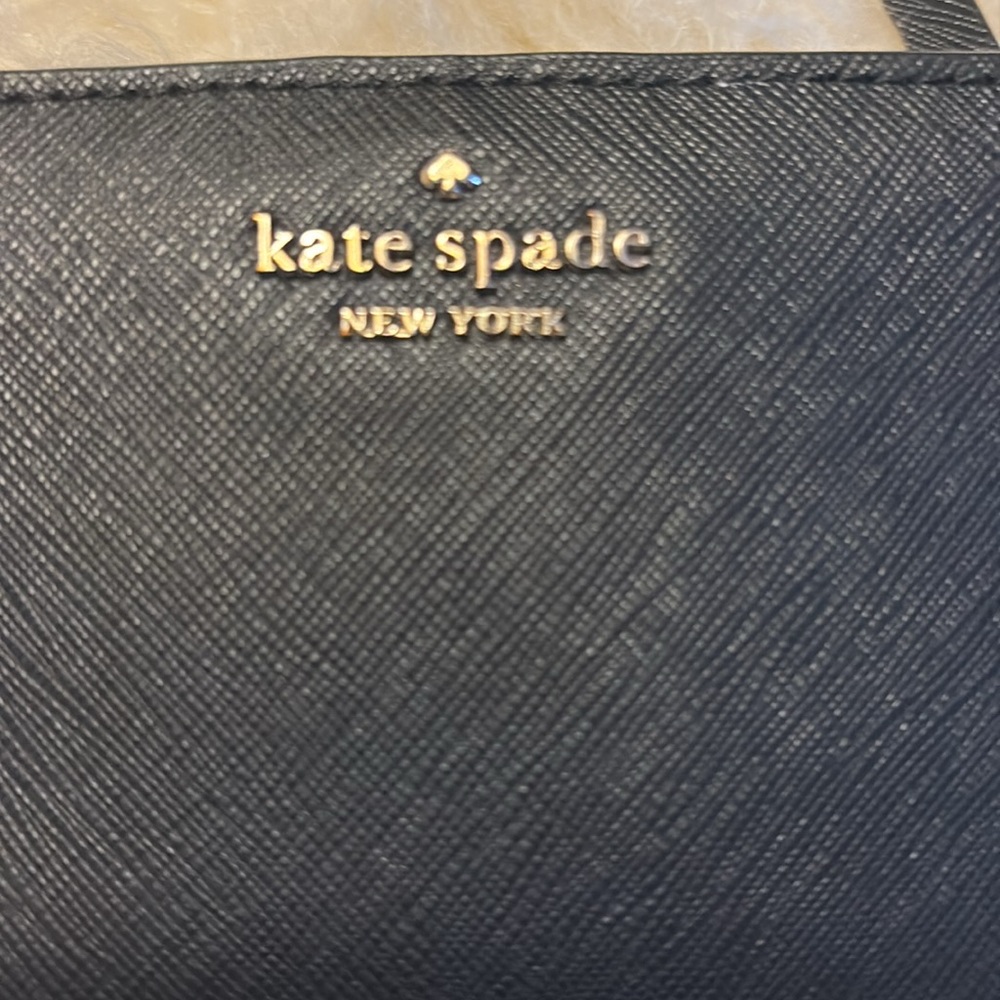 Kate Spade New York 2 piece. Sparkle Stripe Bag and Slim Black Matching Wallet. - Picture 13 of 17